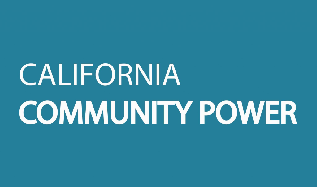 White text on a teal background reads California Community Power.